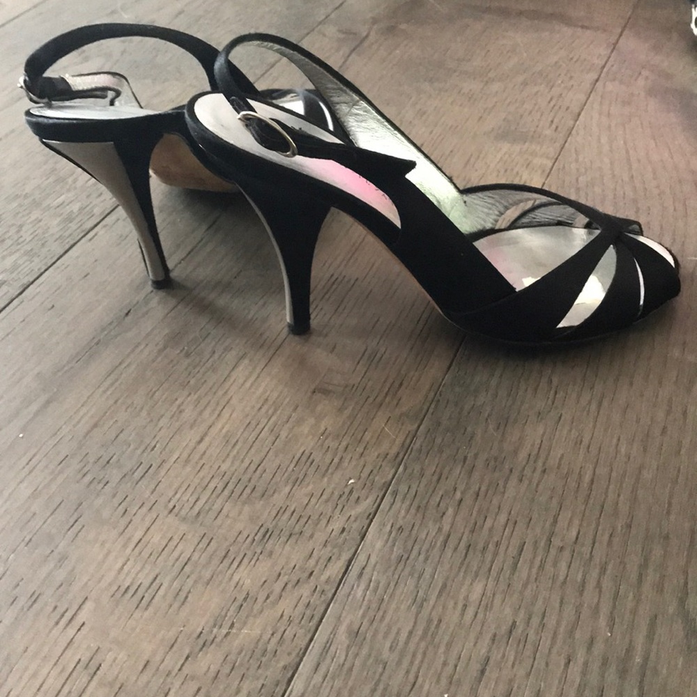 Giuseppe Zanotti silver back kitten heel